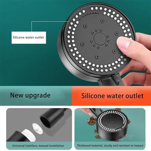 Handheld Shower Head with 8 Spray Modes and Hose Bracket