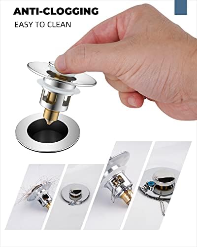 Hibbent 2 Pack All Metal Bathroom Sink Stopper