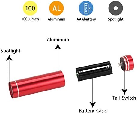 Chase Authentic 6 Pack Red Light Mini LED Flashlights