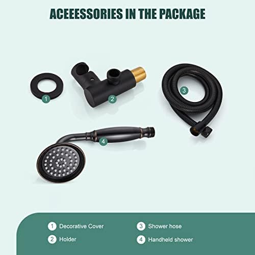 Heyalan Oil Rubbed Bronze Handheld Shower Head with Wand 10 Inch Long