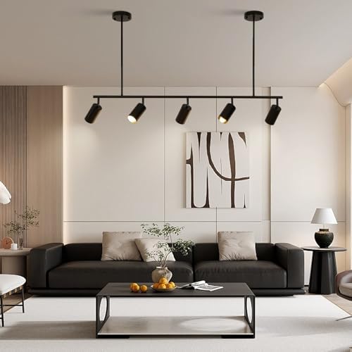 KokaiZeeKi Modern Black 5-Light Adjusted Track Pendant