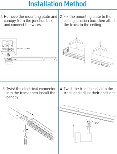 LEONLITE 4FT H Track Lighting Kit with 3 LED Lights