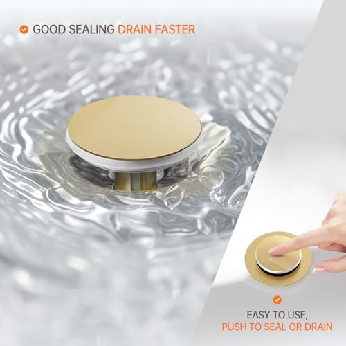 PhiestinaStainless Steel Bathroom Sink Drain with Strainer Basket