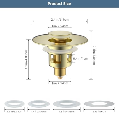 Btrx 5-in-1 Sink Stopper for 11-23 Basins