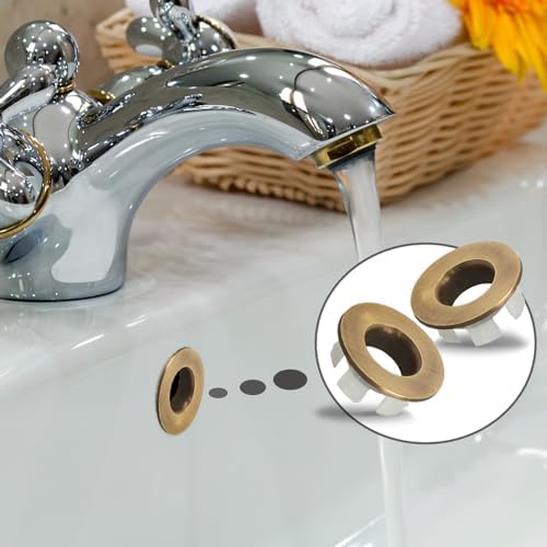 3pcs Brass Sink Overflow Trim Ring Drain Cover