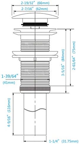 TRUSTMI Brass Pop-Up Sink Drainer Stopper Overflow Prevention Brass Finish
