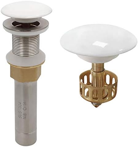 Vessel Sink Drain White - Anti-Clog No Overflow Premium Quality