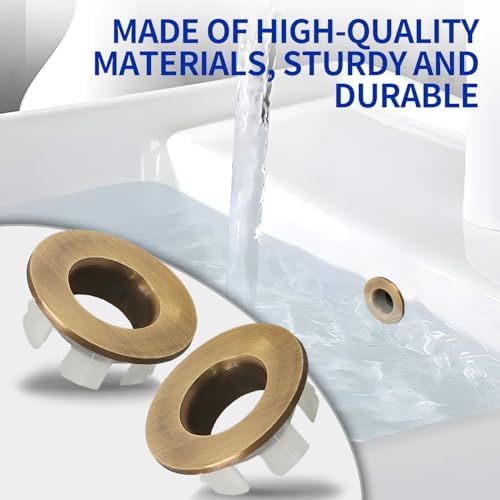 3pcs Brass Sink Overflow Trim Ring Drain Cover