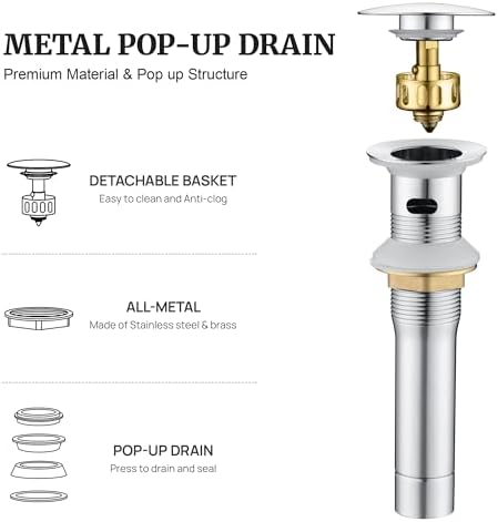 Ultimate Unicorn Pop Up Drain Stopper with Overflow Chrome