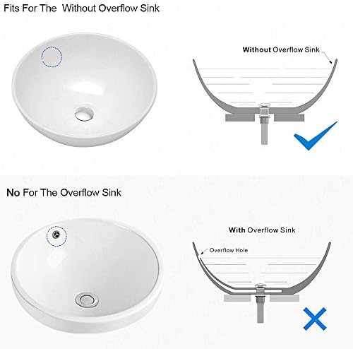 Vessel Sink Drain White - Anti-Clog No Overflow Premium Quality