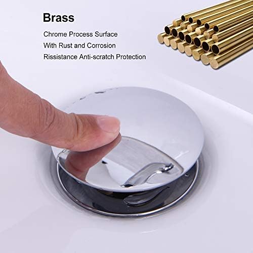 Bathroom Sink Drain Without Overflow Pop Up Stopper Polished Chrome D500021C