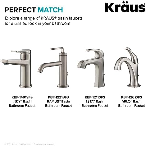 KRAUS Pop-Up Drain with Overflow for Bathroom Sink