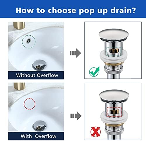 Polished Chrome bathroom sink drain with overflow