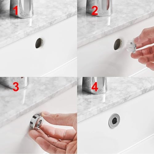 2-Pack Brass Sink Overflow Cover for Kitchen Bathroom