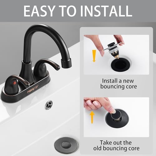 Fransiton 2 Pack Bathroom Sink Stopper Black