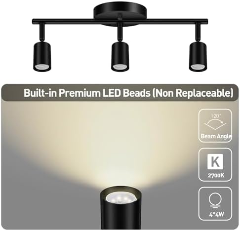 10-Word Smart Ceiling Track Light Black by BoostArea