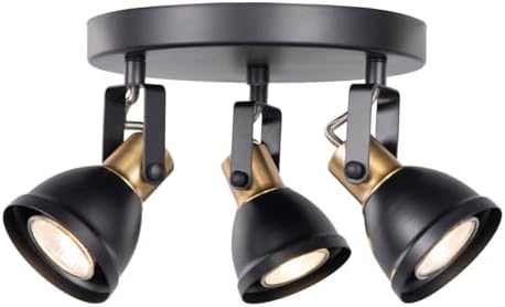 3 Light Track Lighting Kit with Matte Black Brass Finish 1