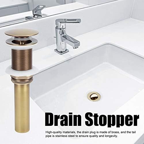 Elegant Brass Popup Drain Stopper for Bathroom Basins with 3cm Drain Hole