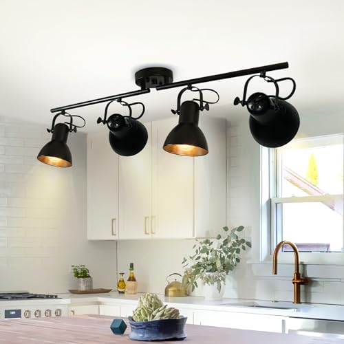 Enhance Your Space with the Auffel 4-Light Track Lighting Kit Ceiling Black