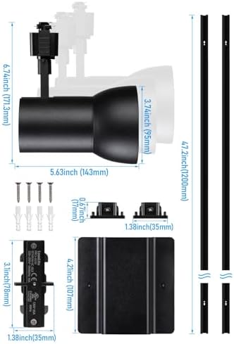 LEONLITE 4FT H Track Lighting Kit with 3 LED Lights
