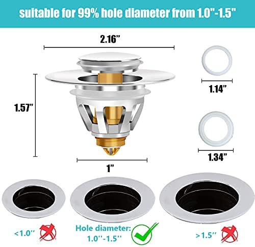 Quick-Install Sink Stopper for US Standard Bathroom Sinks