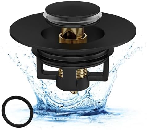 Smart Flo 2-in-1 Sink Stopper with Hair Catcher Black