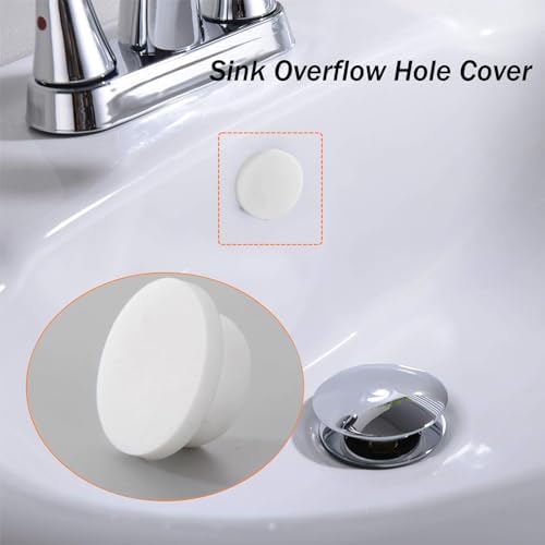 LiXiongBao4-Piece White Sink Overflow Cover Set for Kitchen Bathroom