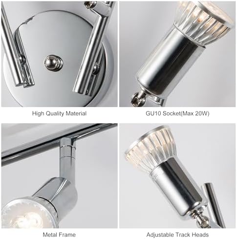 Qcyuui 4-Light Track Lighting Kit