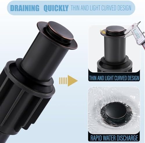 No Overflow Bath Sink Drain Stopper Oil Rubbed Bronze