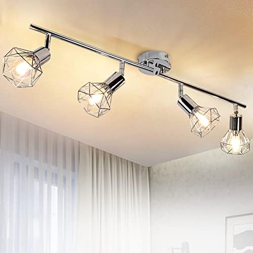 DLLT 4 Lights Track Lighting Kit Modern Wall Ceiling Decor