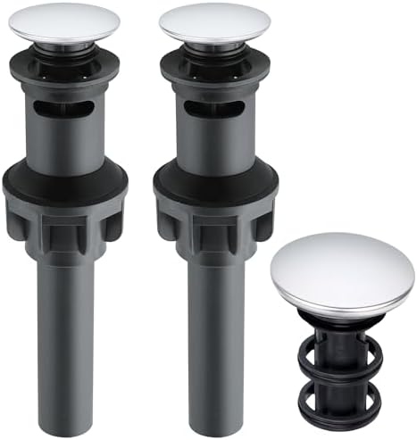 iFealClear 2 Pack Pop Up Drain Stopper with Overflow