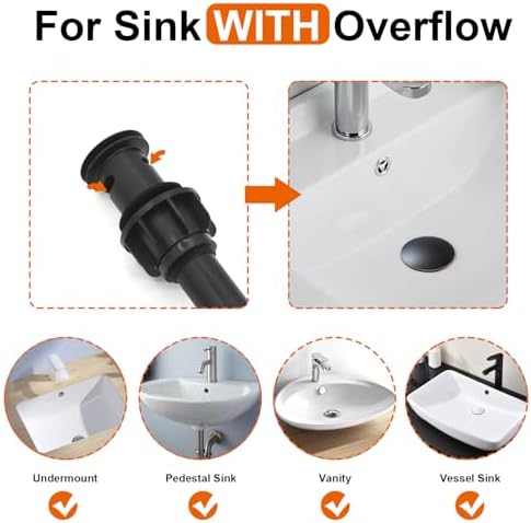 Elegant Oil Rubbed Bronze Sink Drain Stopper Assembly