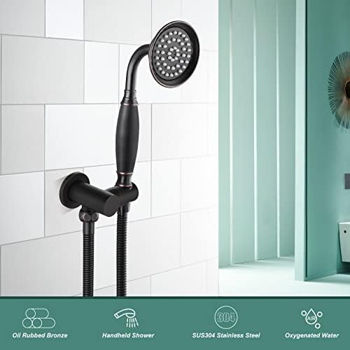 Heyalan Oil Rubbed Bronze Handheld Shower Head with Wand 10 Inch Long