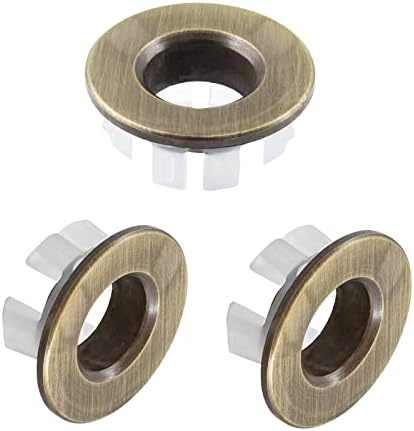 Triple-Headed Overflow Sink Trim Ring in Antique Bronze
