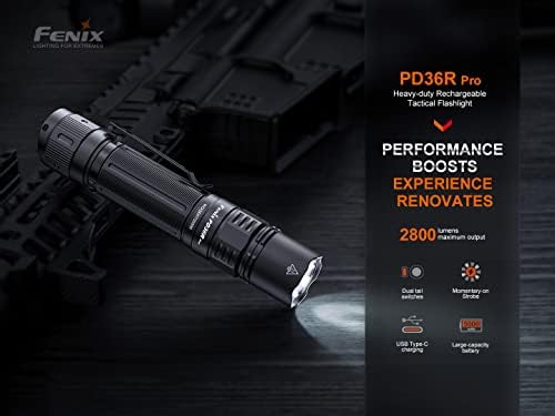 Fenix PD36R Pro 2800 Lumen Rechargeable LED Flashlight with Helmet Mount