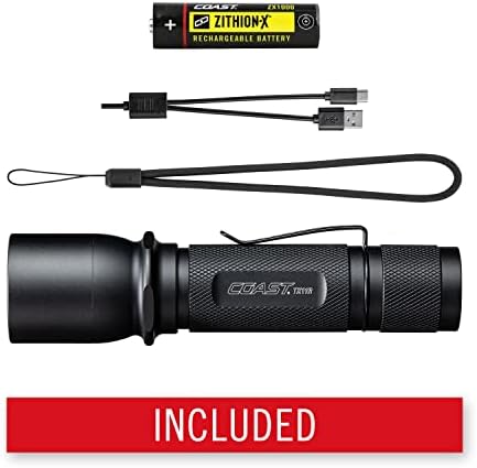 Coast TX11R 635 Lumen Spotlight Flood Slide Focus Durable Rechargeable