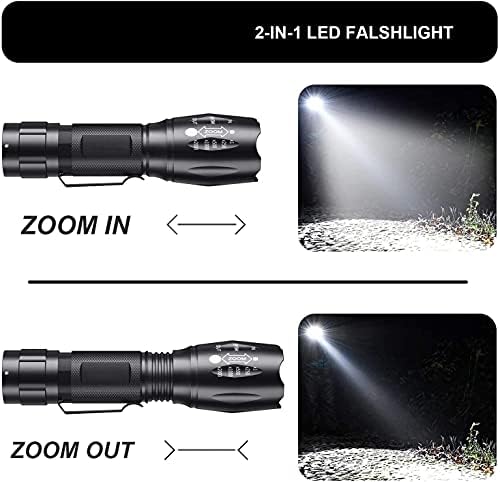 2-in-1 Black Purple UV Flashlight for camping pet more