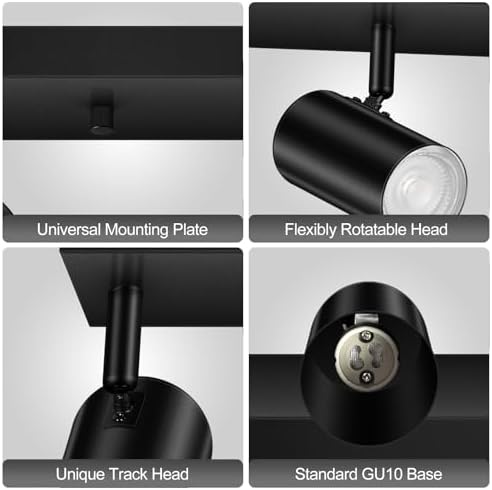 BoostArea 5 Light Track Lighting Kit Black Modern