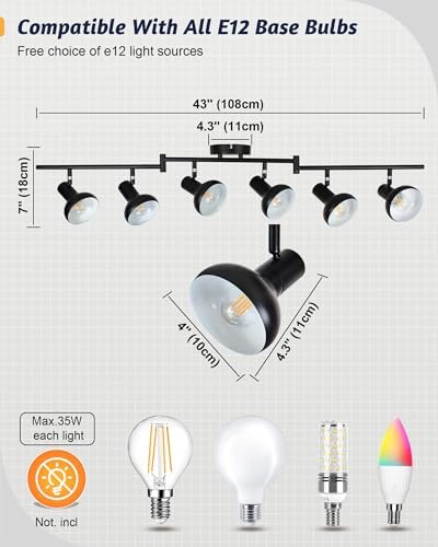 HiBay 6-Light Track Lighting System with 350 Rotatable Arm
