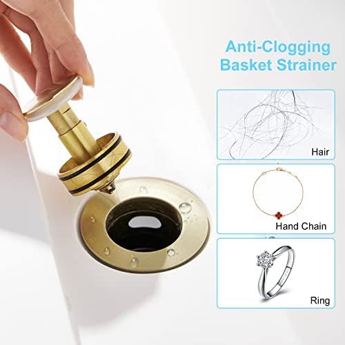 CREA Gold Bathroom Sink Drain with Hair Catcher