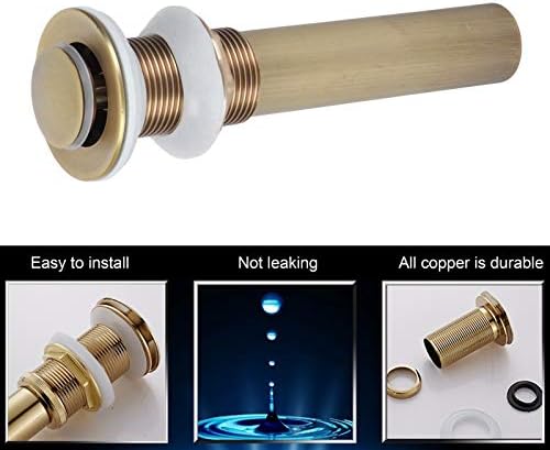 Garosa Sink Drain Anti-Clogging No Overflow Brass Stopper
