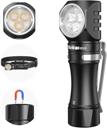 Wurkkos Rechargeable Headlamp 1200 Lumens LED with RGB Light and Adjustable Headband