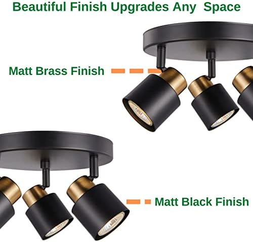 Trendy 3-Track Lighting Kit Matt Black Brass Ceiling Spotlight