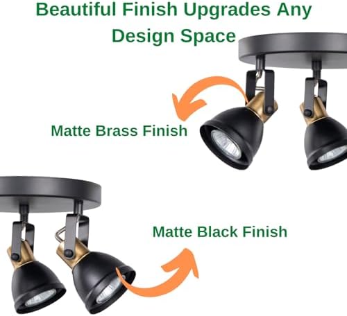 3 Light Track Lighting Kit with Matte Black Brass Finish 1
