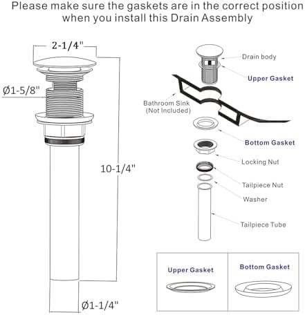 SmartFloBath Pop-Up Sink Drain Overbath with Overflow bathroom sink drain