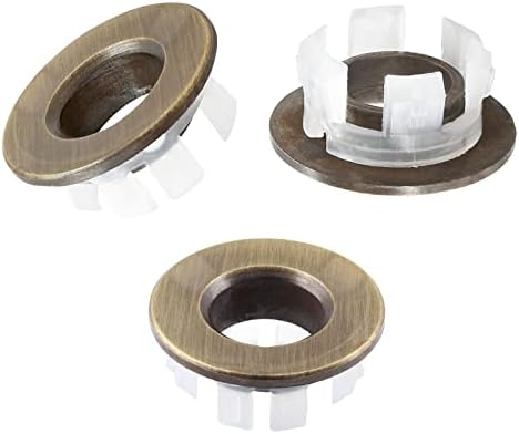 Triple-Headed Overflow Sink Trim Ring in Antique Bronze