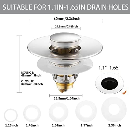 Fransiton Bathroom Sink Stopper with Hair Catcher