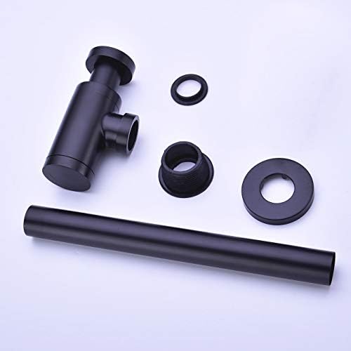 GORDEE Matte Black Brass P-Trap Sink Drain