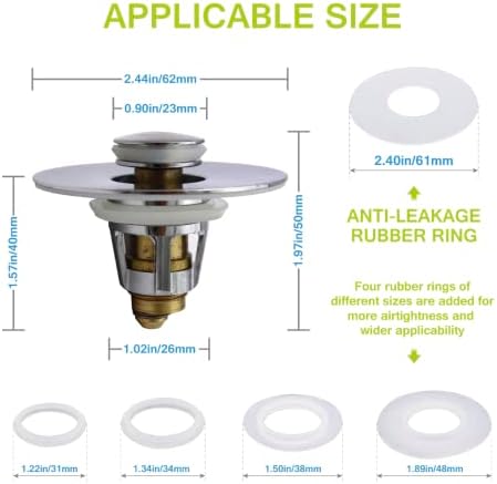 ZETHYR Street 2 in 1 Sink Stopper for Improved Hygiene