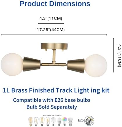 Modern 2-Light Track Lighting Kit for Home Use